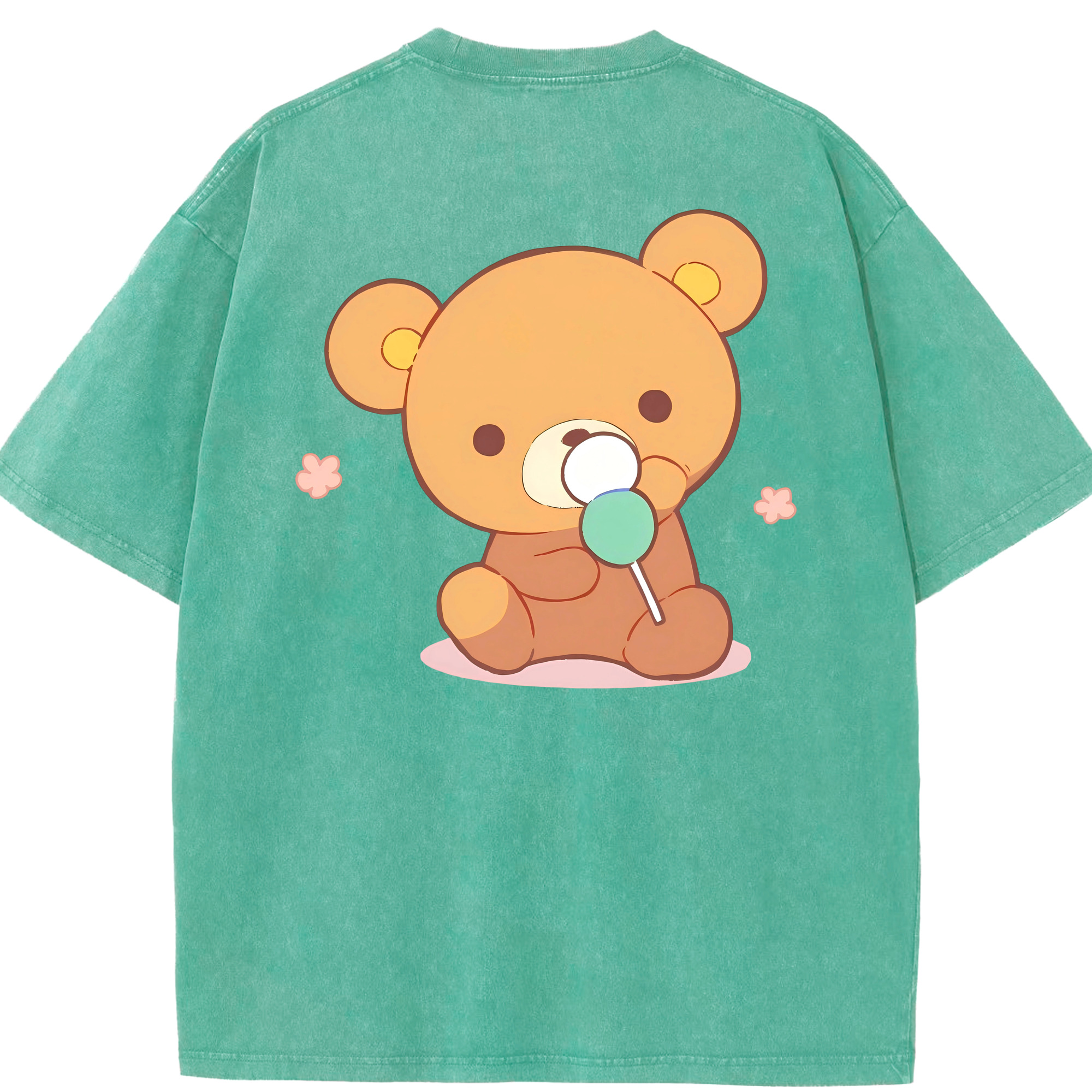 （画像用） リラックマ リラックマ キイロイトリ Rilakkuma Korilakkuma Kiiroitori 綿100% ヴィンテージ風 半袖Tシャツ（背面プリント）